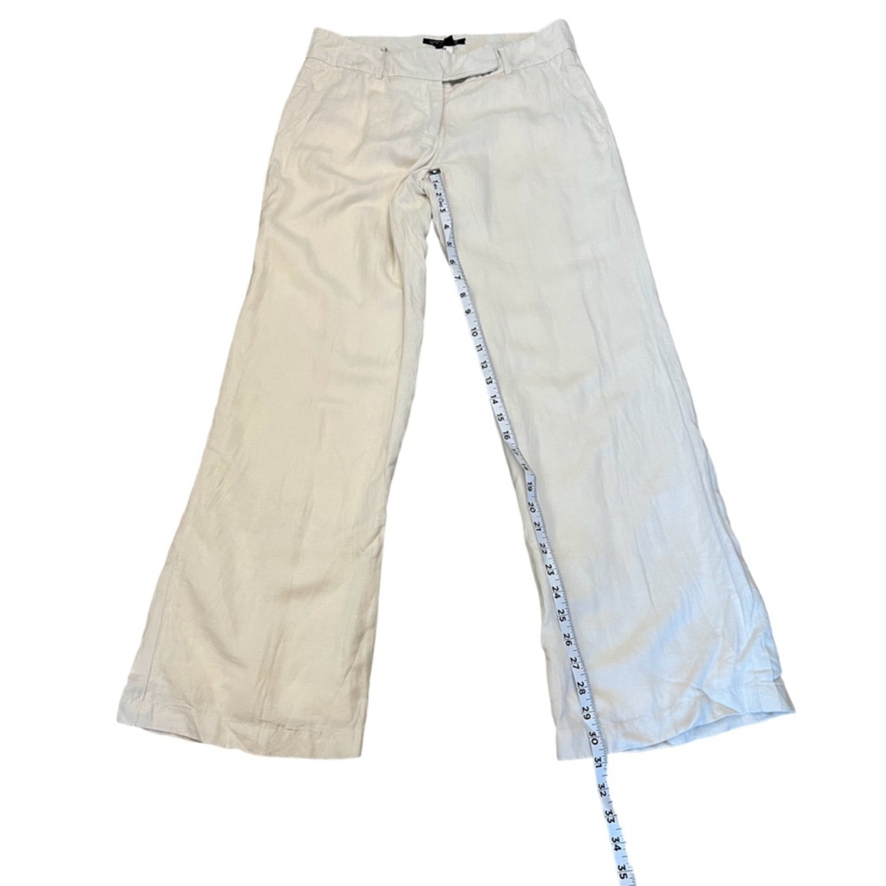 Carriere Studio Ivory Linen Blend Wide Leg Pants Women’s Size 6 / 36 - Picture 9 of 10